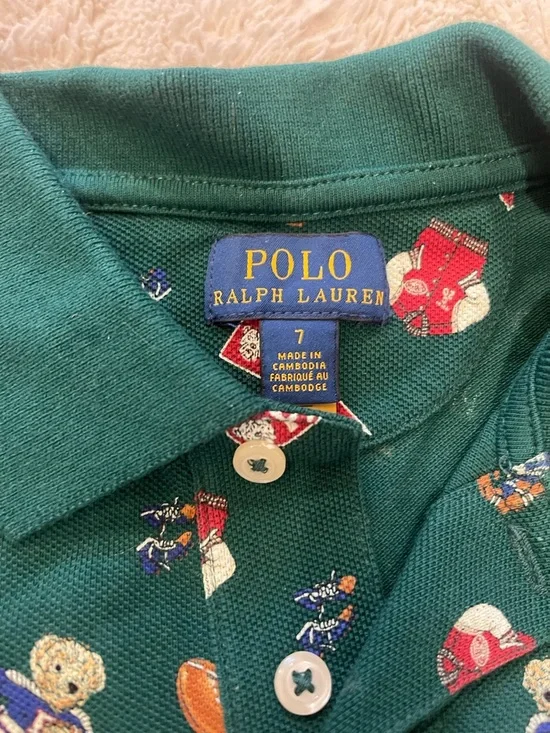 Polo by Ralph Lauren Boys' Green Football Print Polo - Picture 2 of 2